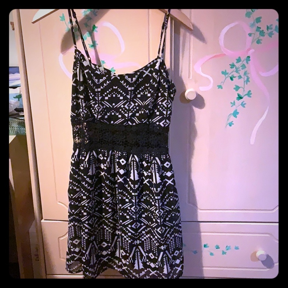 Tribal print dress with Crochet waist